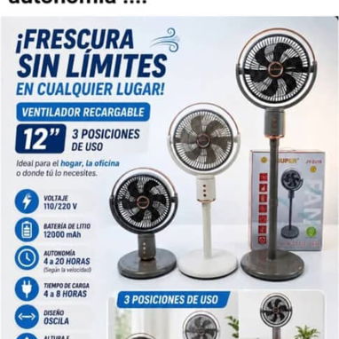 Ventilador recargable marca JYSUPER.. - 2/2