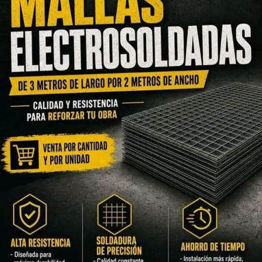 Mallas electrosoldada criollas 3x2 huecos 20x20  cada pedazo de 3x2  al 13000 mil pesos  los pedazos  26000 - 2/3