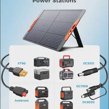 Panel solar portátil de 100 W para cargar estaciónes de energía portátil - 2/4