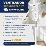 Ventilador de Pedestal Recargable 16"* - Img 56413647