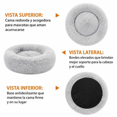 CAMA TIPO DONA PARA MASCOTAS/ Tallas S_M_L_XL - 6/9