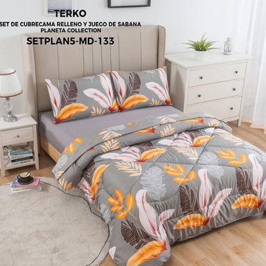 Juegos de edredón y sábanas King size de 5 piezas_ G60*MiC* - 7/10