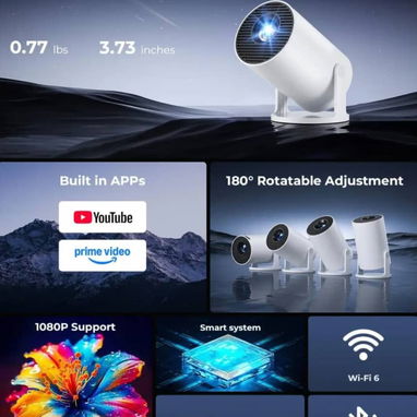 Proyector portátil ClokoWe HY300 PRO+ con WiFi y Bluetooth de hasta 200 pulgadas - 3/3