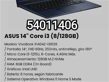 !!! Laptop ASUS 14" Core i3 (8/128GB) Nueva en caja/Modelo: VivoBook X1404Z-I38128!!! - Img main-image-45631700