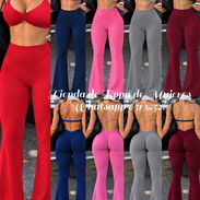 Conjuntos de Top y leggins campana corte V y levanta glúteos original Shein tela gruesa no transparentan  (XS. S. M. L) - Img 57527610