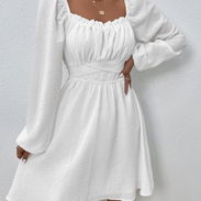 Vestido blanco de mangas largas talla XS - Img 58020870