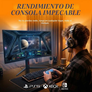 AOC CU34G4H Monitor de juegos ultraancho curvo de 34 pulgadas, WQHD 3440x1440, DisplayPort de 200 Hz / 100Hz HDMI, 0.3ms - 8/10