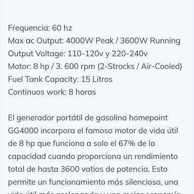 Planta Eléctrica 4000 wh - Img 122720585