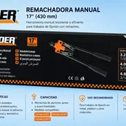 Remachadora Manual de Aluminio, Acero y Acero Inoxidable 17" 3.2-4.8mm - Img 57455502