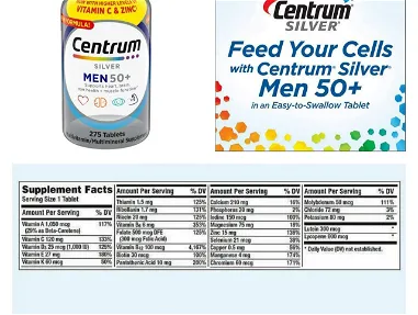 Multivitaminas Centrum para adultos y mayores de 50 años reforzadas con zinc y vitamina C 275 tab y 425 tab 55595382 - Img main-image
