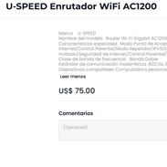 U-SPEED Enrutador WiFi AC1200 nuevo sellado !!!! - Img 55067011