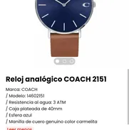 Reloj analógico COACH 2151. Nuevo - Img 50164807