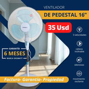 Ventilador de Pedestal Desmatt 16", Garantía de 6 meses, Entrega por un mínimo costo adicional de 5 Usd para toda La Hab - Img 53574587
