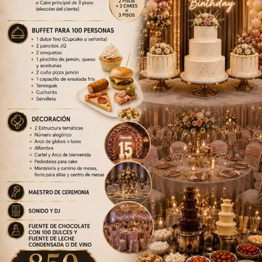 Paquetes de Decoraciones,buffet,cake para fiestas de cumpleaños y eventos - Img 123275574