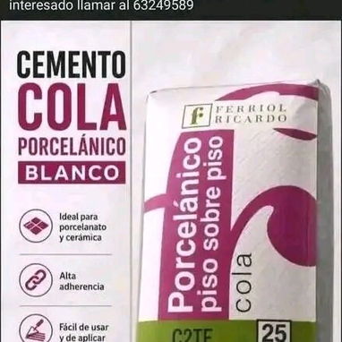 .CEMENTO COLA PORCELÁNICO Y CERAMICO 🚨        ✅️ WHATSAPP: WA.me/# 51058124📲  Llamar. ☎️.            ❇️C1 : Adhesivo : - 4/9