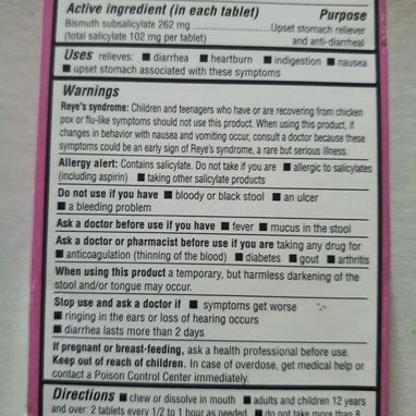Peptobismol de 30 Tabletas Masticables Importado ,Precio 10 USD, Ver Foto ,Contact - 2/2