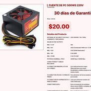 FUENTE DE PC 500WS 220V . - Img 57724830
