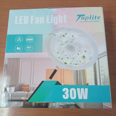 Lámpara Con Ventilador Led 30W Control Remoto, Lámpara Led Fan 30W Ahorro Energía y Confot VPT# - 2/10