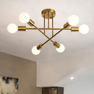 💡✨ LÁMPARA COLGANTE LIMEJUA | ORO | 6 LUCES SPUTNIK | REGULABLE – 50 USD - Img 54834890