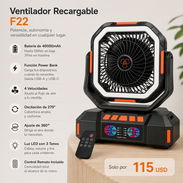 VENTILADOR RECARGABLE F22 - Img 56339376
