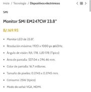 ☎️53471740 whatsapp  ⭐150 …USD… Monitor SMI 23.8 Pulgadas Resolución Full HD 1920 x 1080 a 60Hz, Pantalla sin bordes, ti - Img 45992937