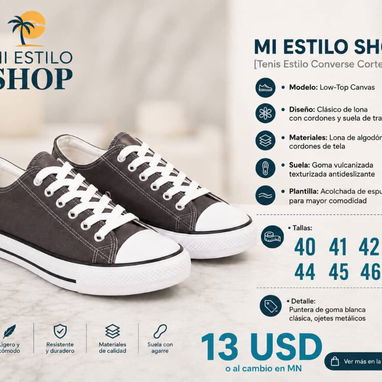 Tenis tipo converse altos y bajos - 10/10