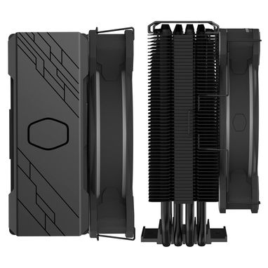 Cooler Master Hyper 212 Halo - Enfriador de aire negro para CPU, ventilador PWM de 120 Halo², ARGB de doble bucle, cubie - 8/9