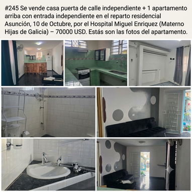 💎 ¡INVERSIONISTAS! CASA + APTO EN 10 DE OCTUBRE 💎 #245- Reparto Asunción (Ref: Hosp. Miguel Enríquez) puerta de calle - 7/10