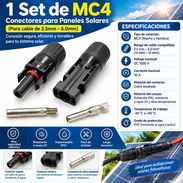 Conectores MC4 para instalaciones Fotovoltaicas Paneles Solares - Img 57671996