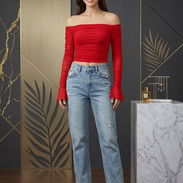 PrettyGarden - Top Bardot Fruncido con Mangas Acampanadas (Talla M) 15 - Img 55340445