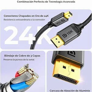 Cable Mini DisplayPort a DisplayPort 2.1 - 7/7