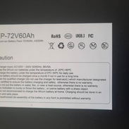 Se vende batería de Litio de 72 V por 60 HA nueva en su caja con un mes de garantía, soy propietario, no hay intermediar - Img 56804787
