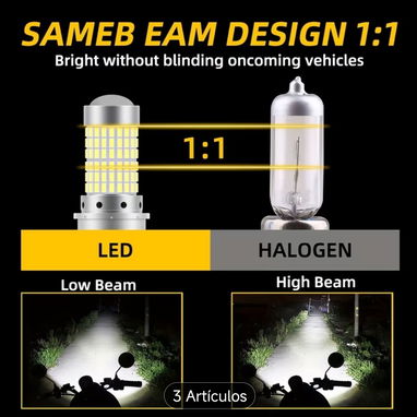Faro LED H4 Ultra Brillante 12V para Motocicleta, Bombilla de Alta Luminosidad - Img 114202145