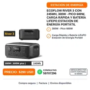 Ecoflow River 3 245Wh 300W Estación de Energía LA GANGA CUBA - Img 58444801