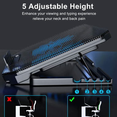 Base Refrescador para Laptop, Dos ventiladores, Dos USB, Control de la velocidad del Fan .  Nueva a estrenar - 3/4