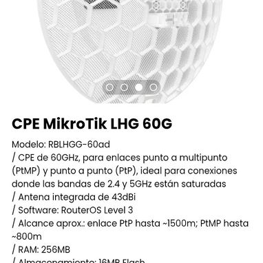 CPE MikroTik LHG 60G. Nuevo - Img 105800036