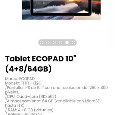 Tablet ECOPAD 10" (4+8/64GB). Marca: ECOPAD - Img 125825988