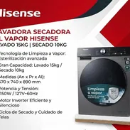 Lavadora secadora al vapor hisense 15 kg - Img 57831754