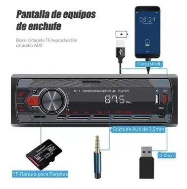 🌟Reproductora de carro 🌟BLUETOOTH,USB ,micro SD incluye mando 50077831 - Img 52324070
