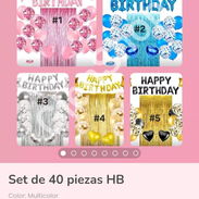 Set de globos, 40 piezas Happy Birthday - Img 53902447