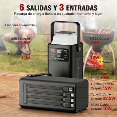 Ganga... POWER BANK de 100000mAh/150W/ Solar - 3/6