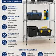ESTANTERÍA METÁLICA 3 NIVELES - 7HOUSE - HASTA 240KG 🏠 50 USD - Img 57175442