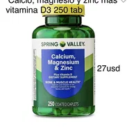 Calcio, magnesio y zinc más vitamina D3 250 tab - Img 55515851