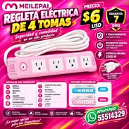 REGLETA ELÉCTRICA DE 4 TOMAS, ENTREGA DE FACTURA. VARIEDAD DE EXTENSIONES Y REGLETAS IMPORTADAS - Img 57316201