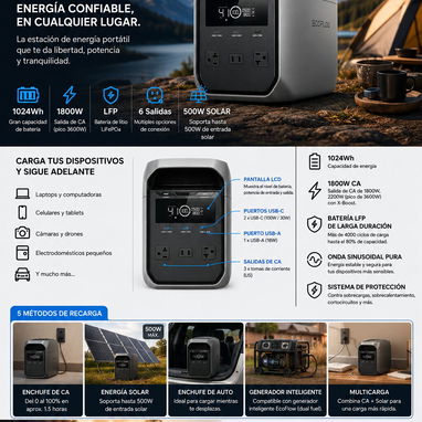 ecoflow delta 3 clásica $660 , ecoflow deltra 3 $710, contamos con mensajeria gratis en toda santa clara - 2/3