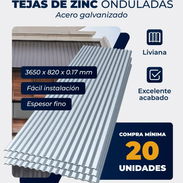 Tejas de Zinc Onduladas. Compra mínima 20 unidades - Img 57850090