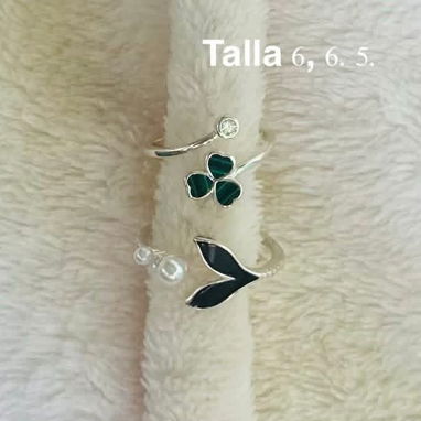 Hermosos y delicados anillos de Plata para chica cola de sirena 🧜‍hojas🌿,brillitos ✨y flores🌷 - 4/10