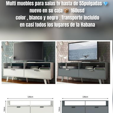 Escaparates, mesa de noche con gavetas, columpio de huevito para terraza y Multi mueble para sala de hasta 55 pulgadas - Img 122763014