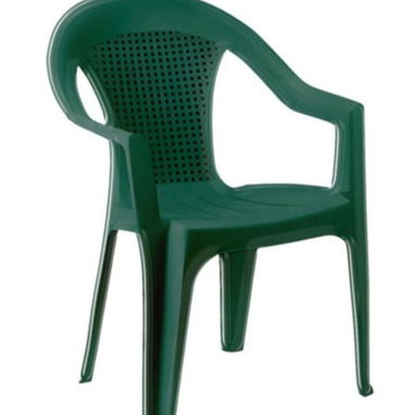 Silla con Reposabrazos 7HOUSE Dimensiones: 59x53x89cm Marca  7HOUSE Color  Marrón , Blanco y Verde - 2/3