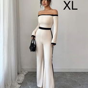 Enterizo Blanco Con Detalles Negros de Hombros Caídos talla XL - Img 56626127